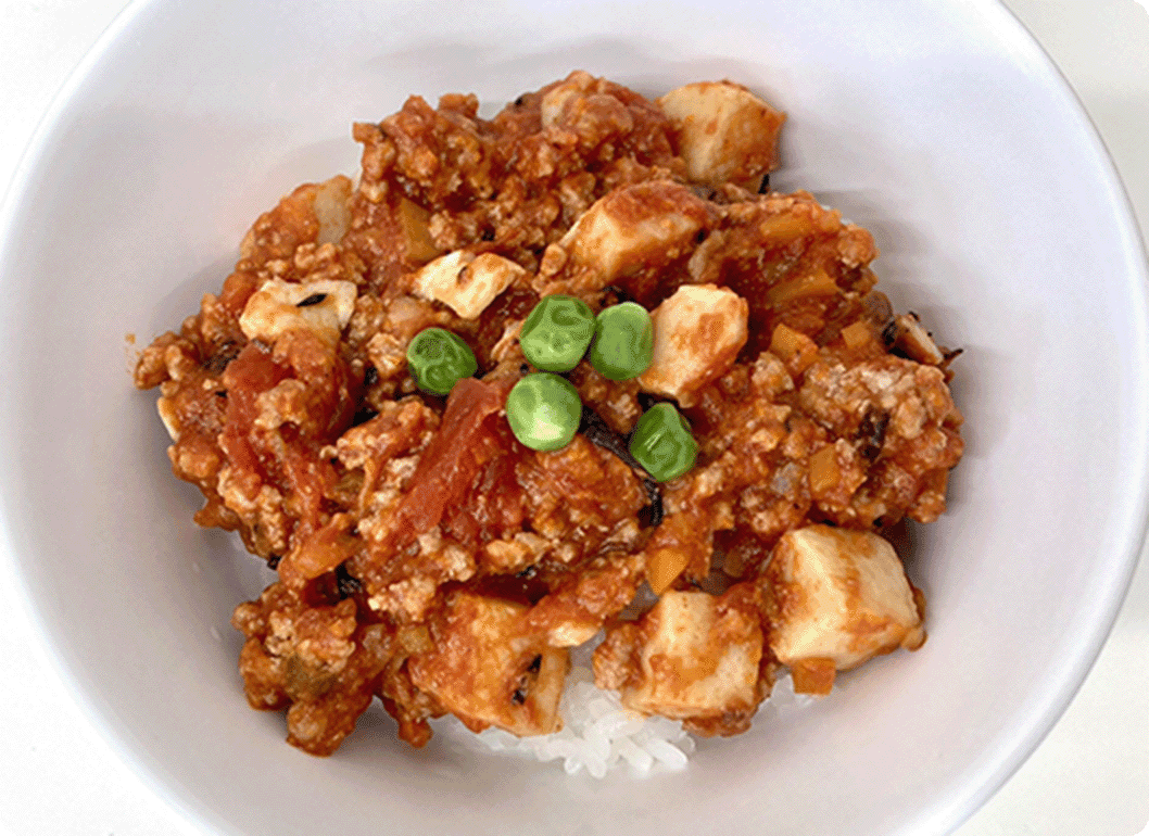 トマト麻婆丼